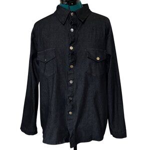 Women's Gray Button-Down Casual Shirt Viscose Polyester Blend Size XL